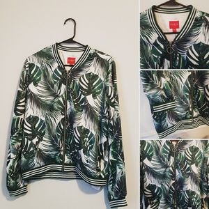 Palm Print Bomber Jacket